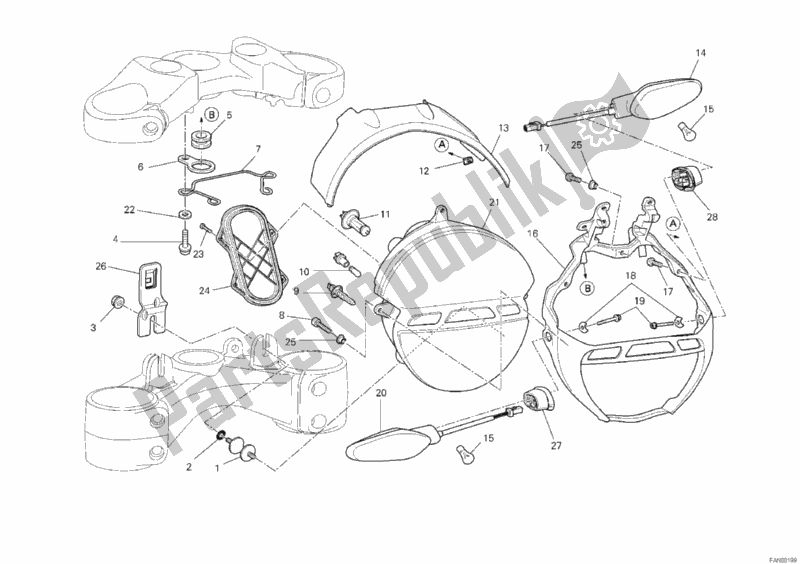 Todas las partes para Faro de Ducati Monster 696 ABS USA 2011